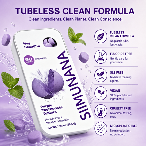 Purple Toothpaste Tablets with Hydroxyapatite & PAP – Fluoride-Free