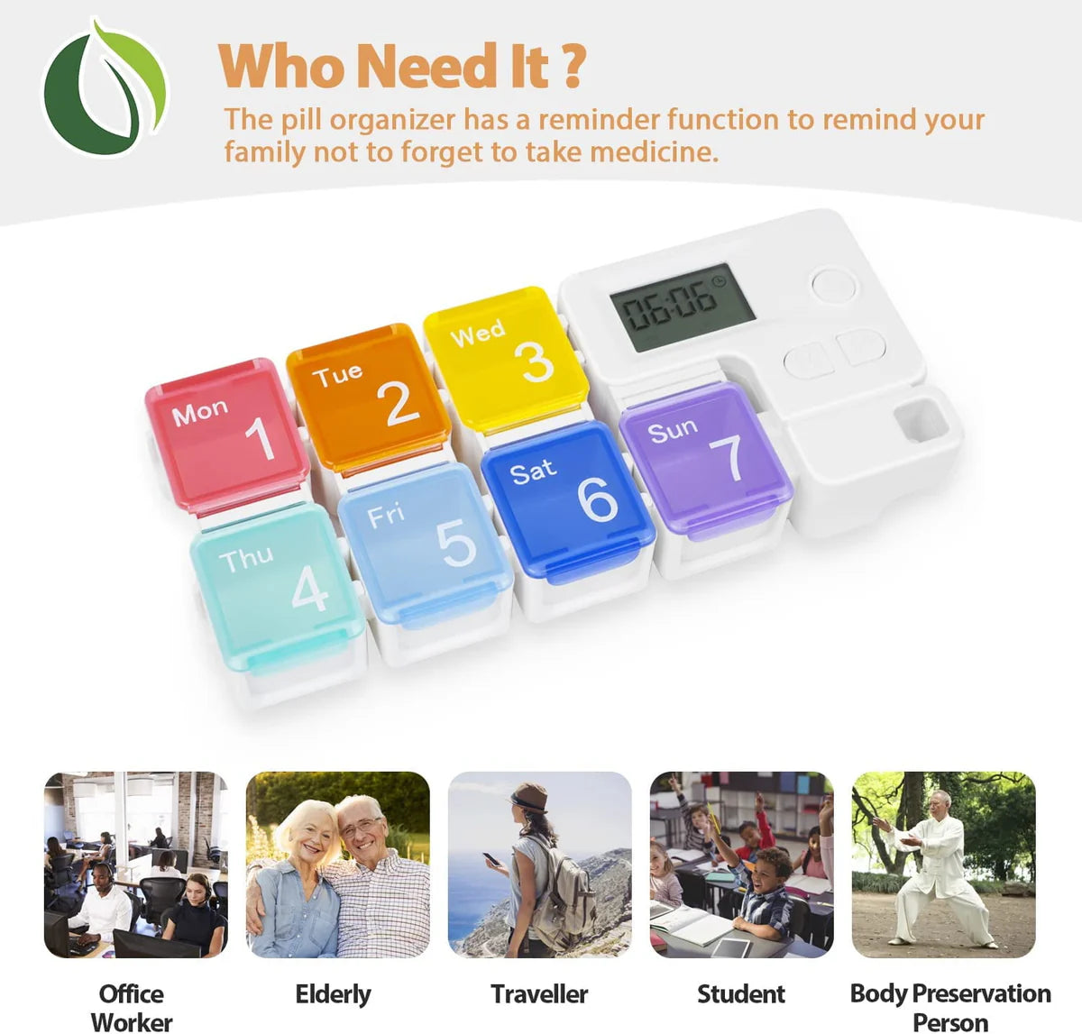 7 Day Intelligent Medicine Pill Organizer