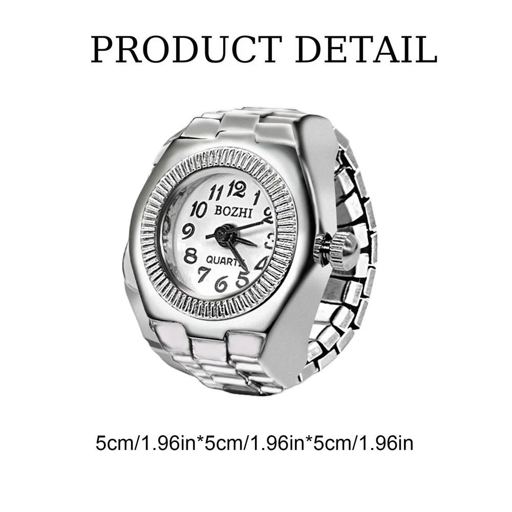 Individuality Vintage Punk Alloy Elastic Stretchy Quartz Watch Rings