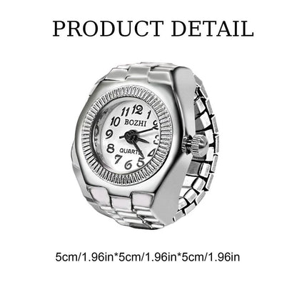 Individuality Vintage Punk Alloy Elastic Stretchy Quartz Watch Rings