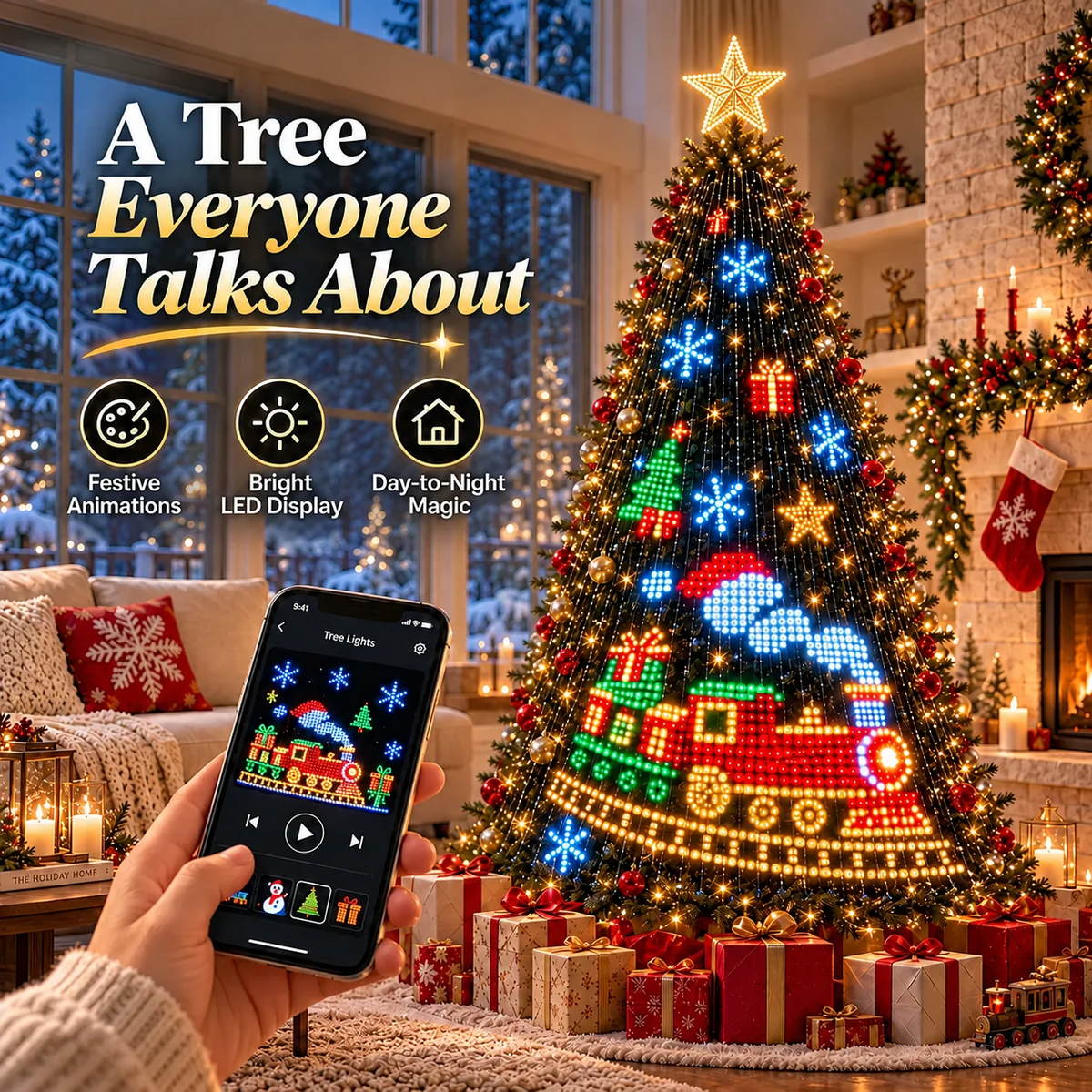 🎄 Upgrade Your Tree With Animated Christmas Magic! 🎅 ✨ Lighted Tree Pro - Smart DIY App-Controlled LED Christmas Tree Lights with Custom Holiday Patterns