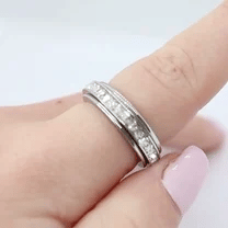 Titanium Spinner Anxiety Ring – Stress Relief Fidget Band