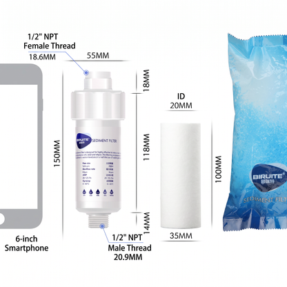 5 Micron Universal PP Cotton Prefilter for Shower, Washer & RO