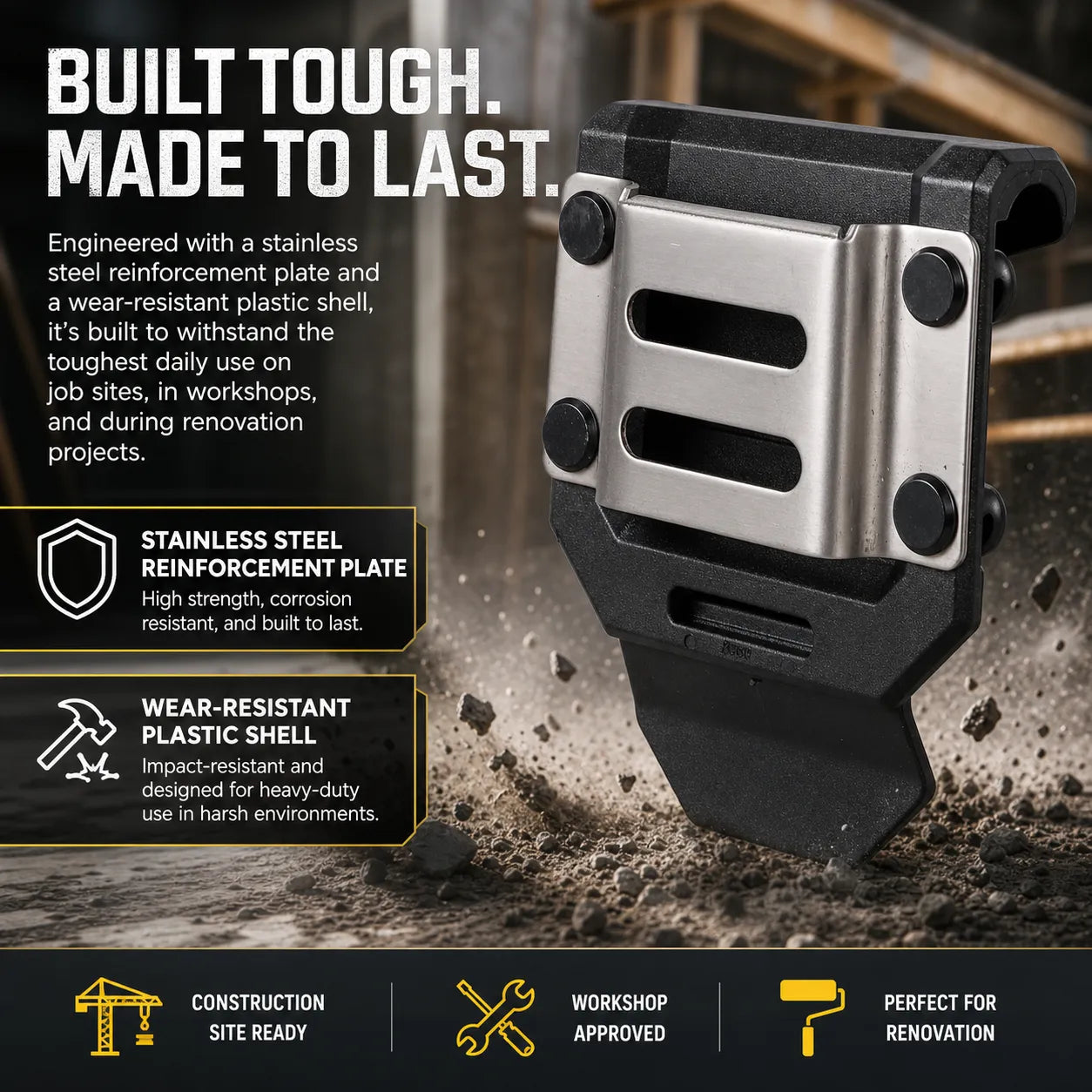 Heavy-Duty Tool Belt Organizer for Drills, Hammers & Tape