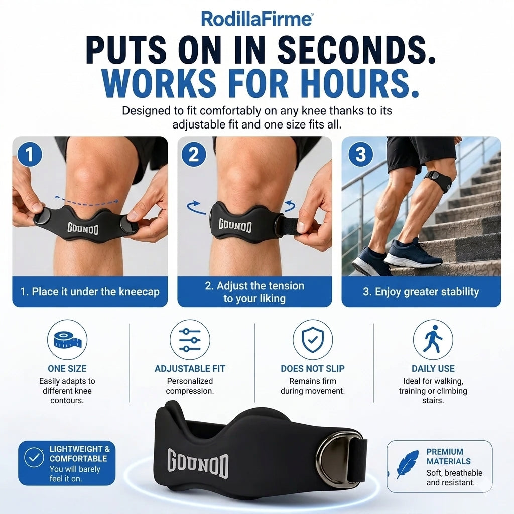 Adjustable Knee Support Straps 2-Pack – Anti-Slip Patellar Band for Running & Cycling