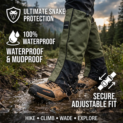 Leg Gaiters – Waterproof Snake Protection & Adjustable Leg Guard for Hiking, Climbing, Wading & Outdoor Adventures
