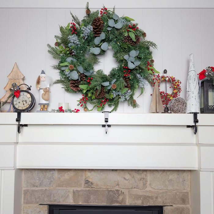 Adjustable Mantel Hook|No-Drill Fireplace Garland Hangers for Mantel
