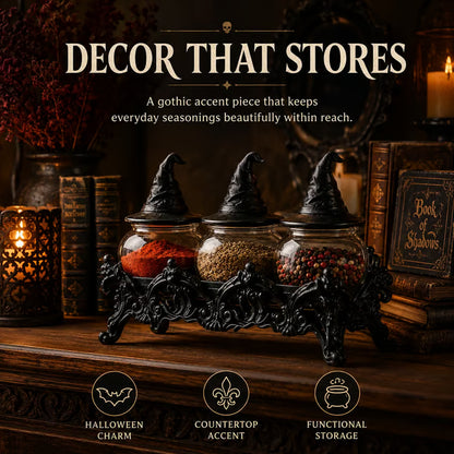 Witch-Hat Gothic Spice Jar Set