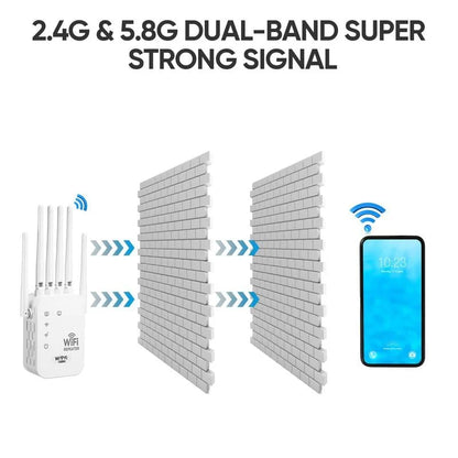 Dual-Band WiFi Range Extender - Stay Connected Everywhere!