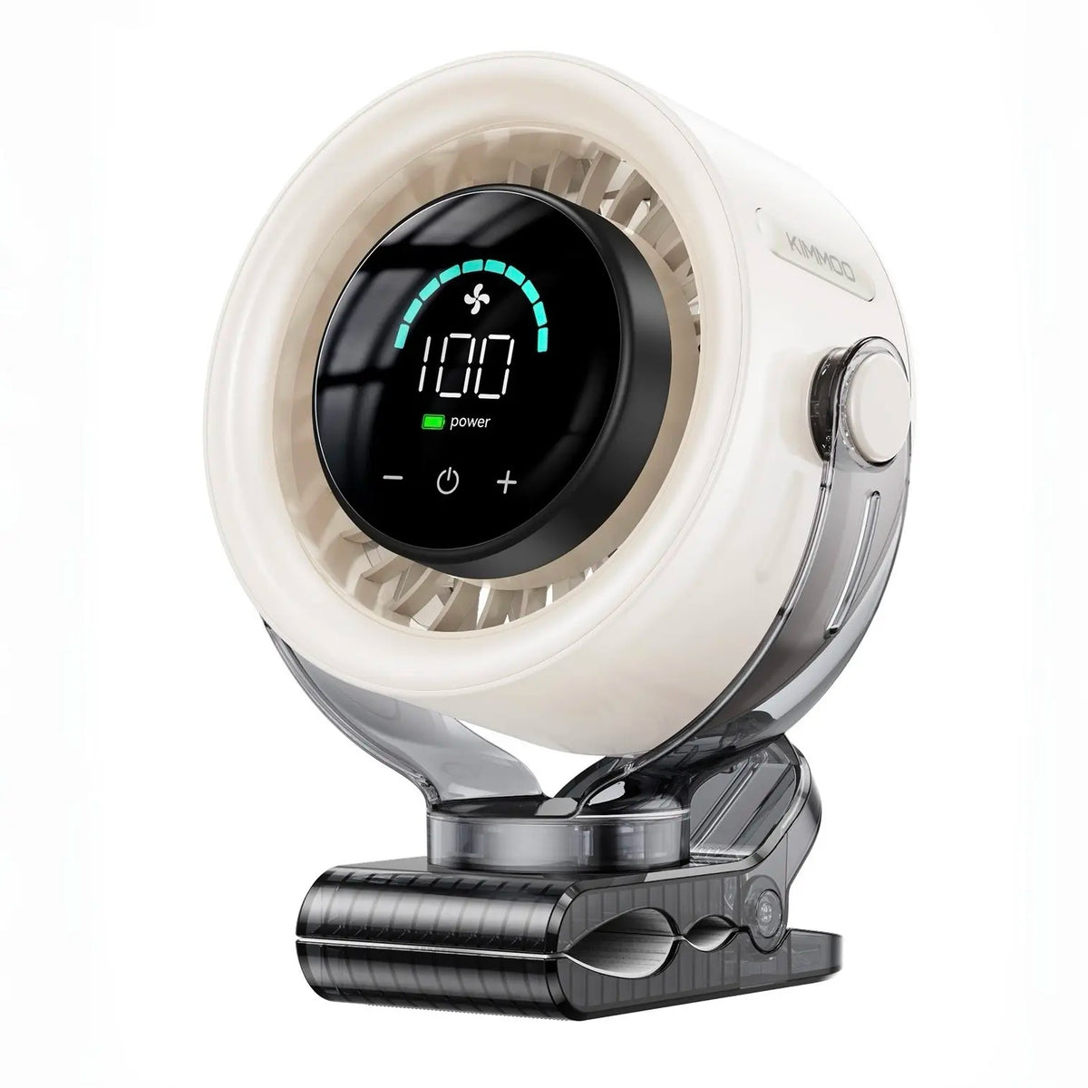 4000mAh Clip-On Turbo Fan – 100 Speeds, 360° Tilt, LED Display