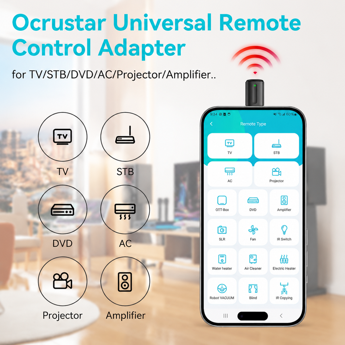Universal Remote Control Adapter for Smartphone