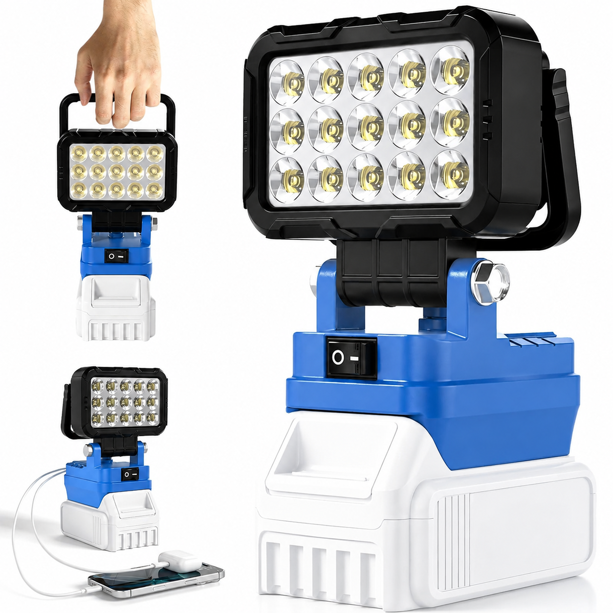 6000 Lumen 40W LED Work Light -Compatible with Dewalt 20V Max Battery