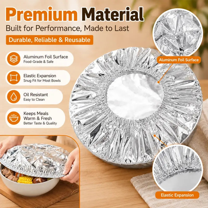 100 Pack Aluminum Foil Bowl Covers