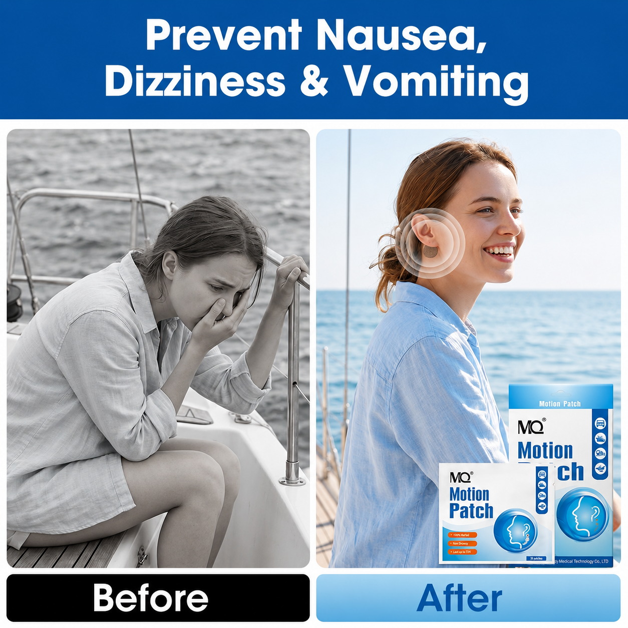 10 Pcs Motion Sickness Patch Non-Drowsy