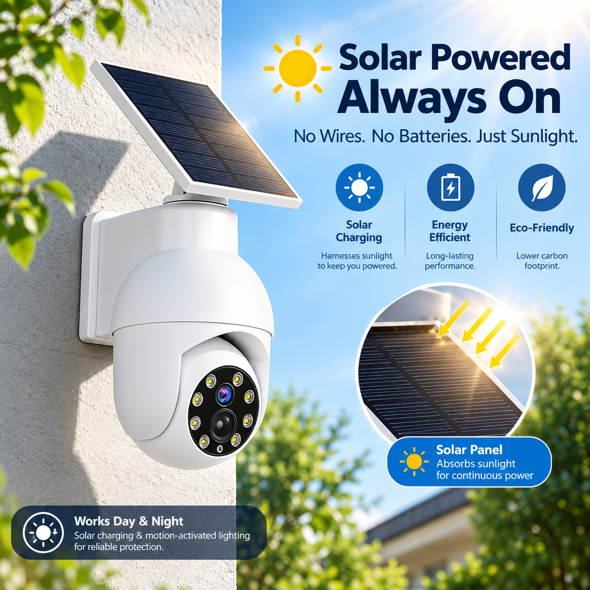 360° Ultra-Bright Motion Sensor Spotlight|Wireless Dummy PT Dome CCTV Camera