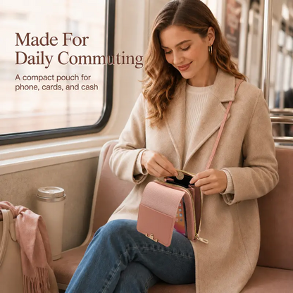 Women Touchscreen Clear Window Crossbody Phone Wallet