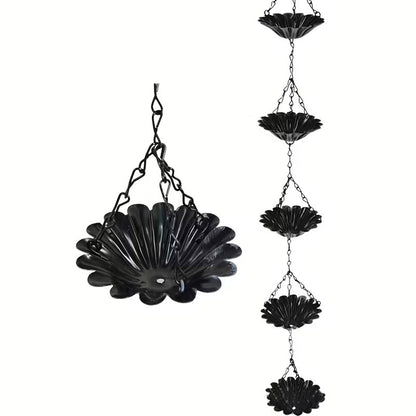 Decorative Metal Rain Chain – Garden Downspout Water Guide (4 Styles)