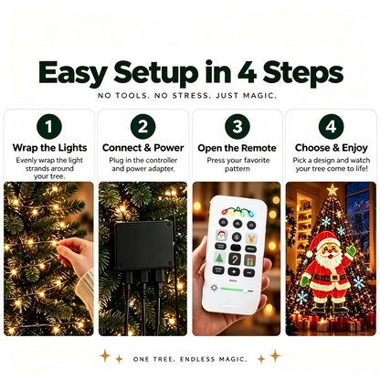 🎄 Upgrade Your Tree With Animated Christmas Magic! 🎅 ✨ Lighted Tree Pro - Smart DIY App-Controlled LED Christmas Tree Lights with Custom Holiday Patterns