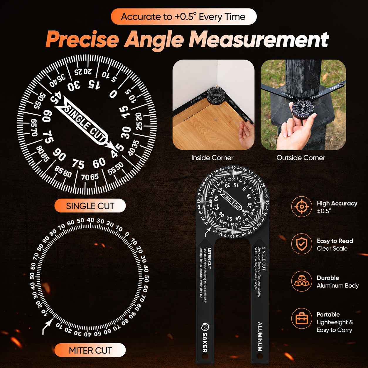 Aluminum Miter Saw Protractor