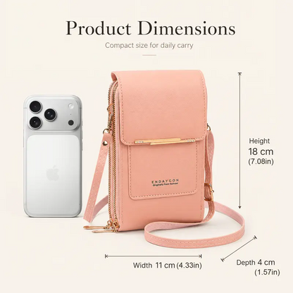 Women Touchscreen Clear Window Crossbody Phone Wallet