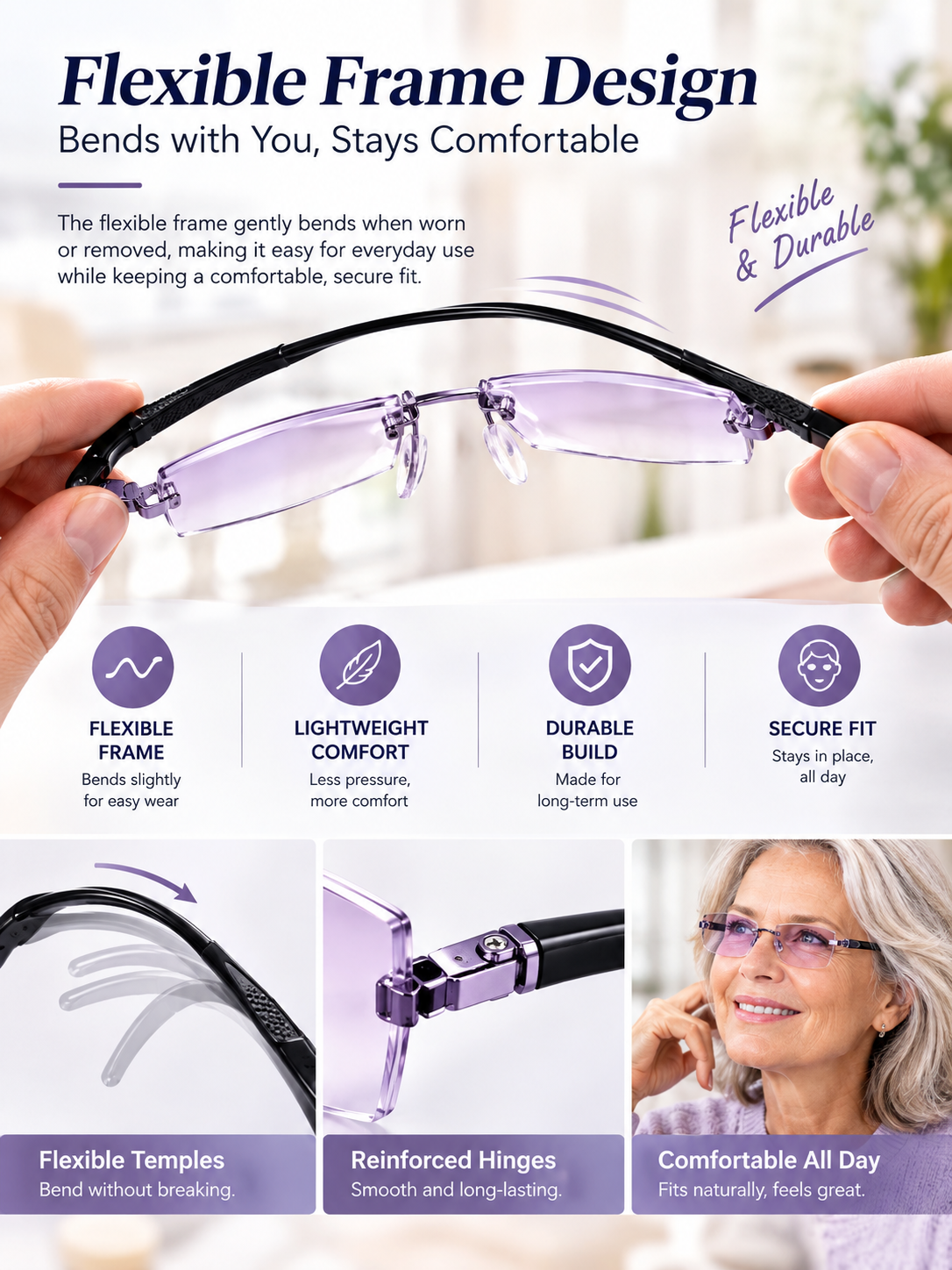 Intelligent Dual Focus Reading Glasses with Blue Light Filtering