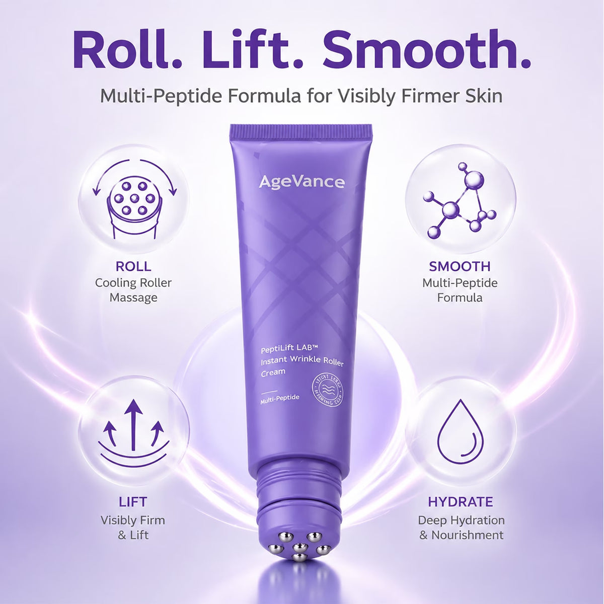 Korean Neck Firming Cream with Roller – Lifting Moisturizer for Face & Chest