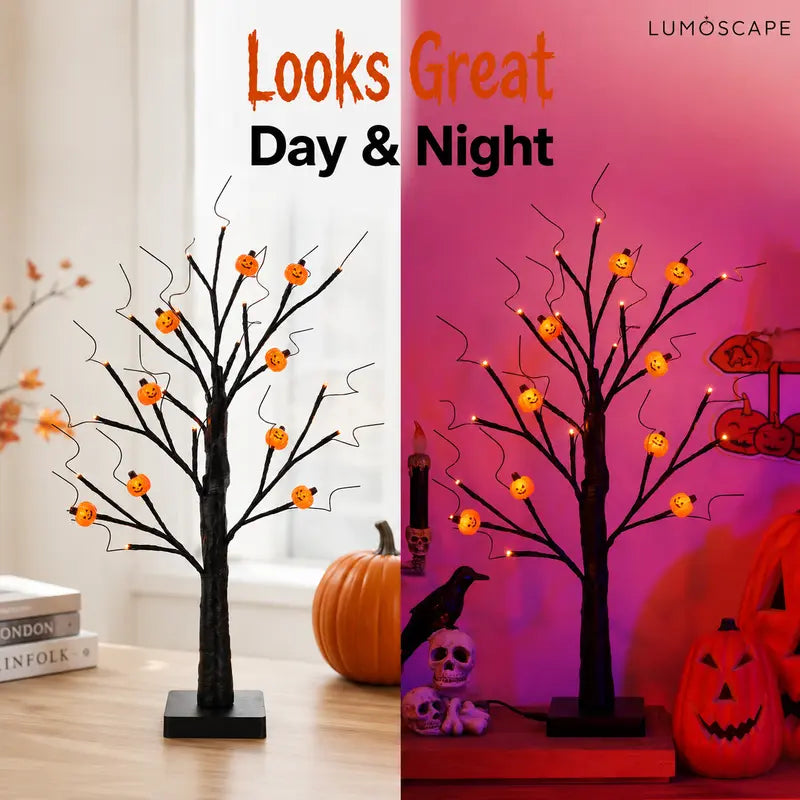 24-Inch Halloween Black Horror Tree Lights