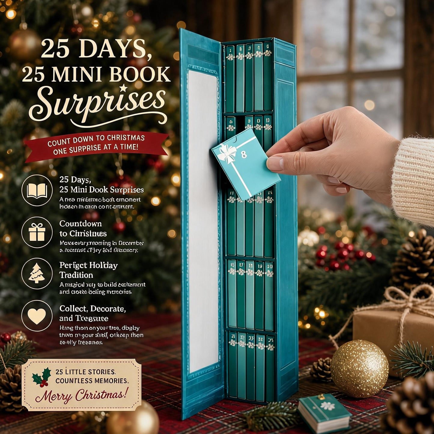 2026 Mini Book Advent Calendar – 24 Christmas Ornaments for Book Lovers