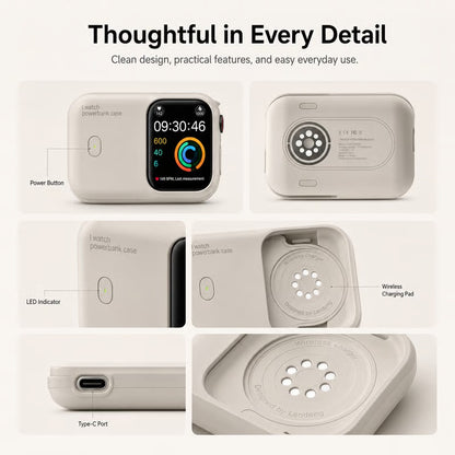 Portable Apple Watch Power Bank – 1200mAh USB-C Fast Charging Travel Charger