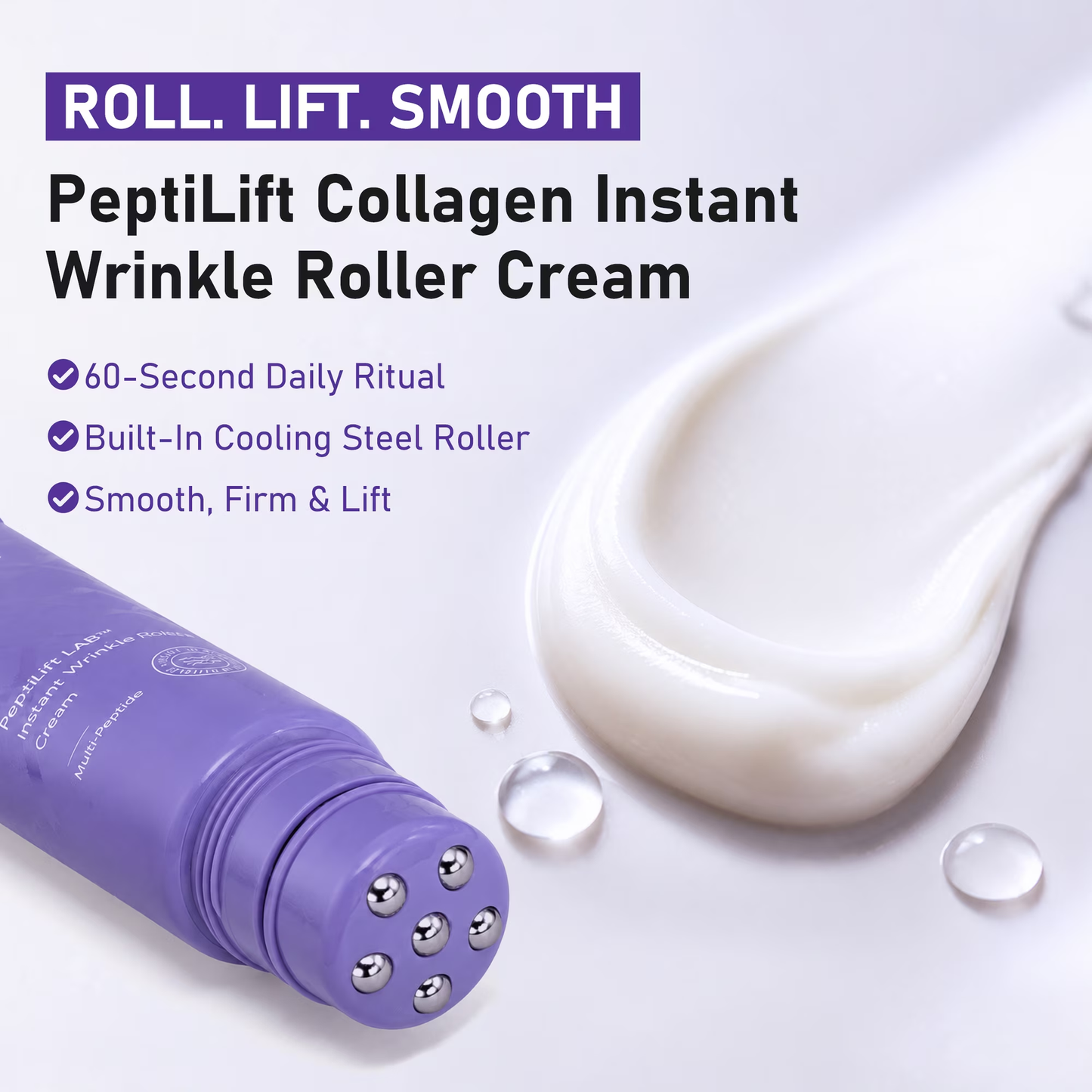 Neck Firming Cream With 6-Roller Massage – Peptide Hydration