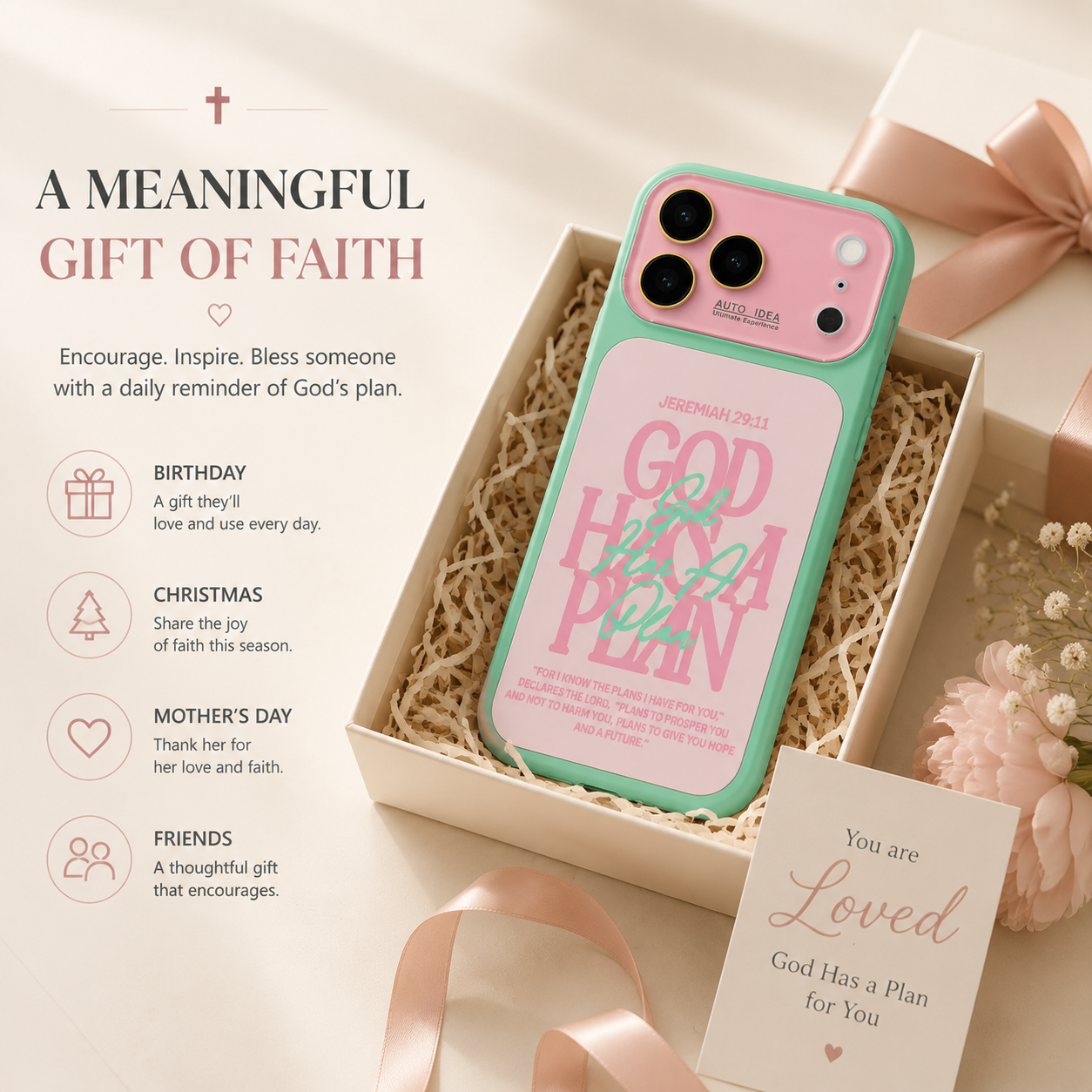 Jeremiah 29:11 God Has a Plan Christian Bible Verse Color Block Phone Case