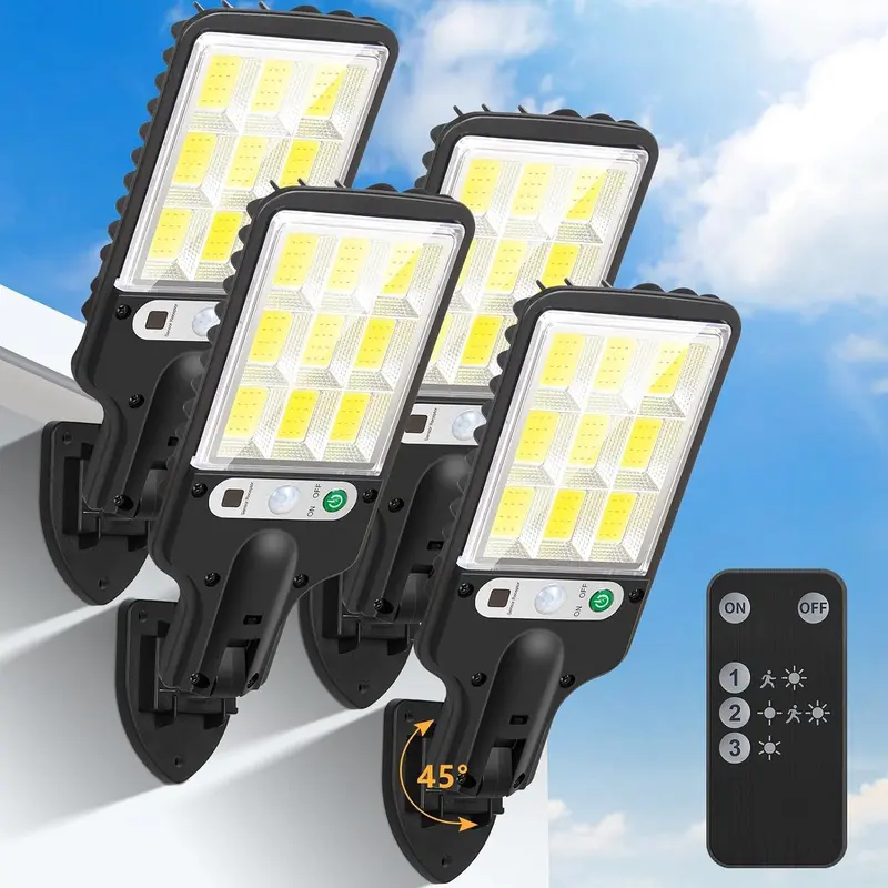 2/4-Pack Solar Powered Motion Sensor Outdoor Wall Lights