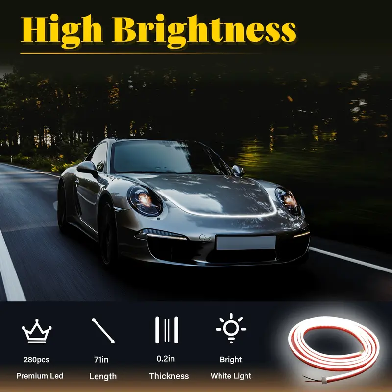 71" High Brightness car Hood Gap LED Strip-Dynamic Scan Activated Design