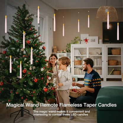 Flameless Candles with Magic Wand Remote for Christmas & Halloween Decor