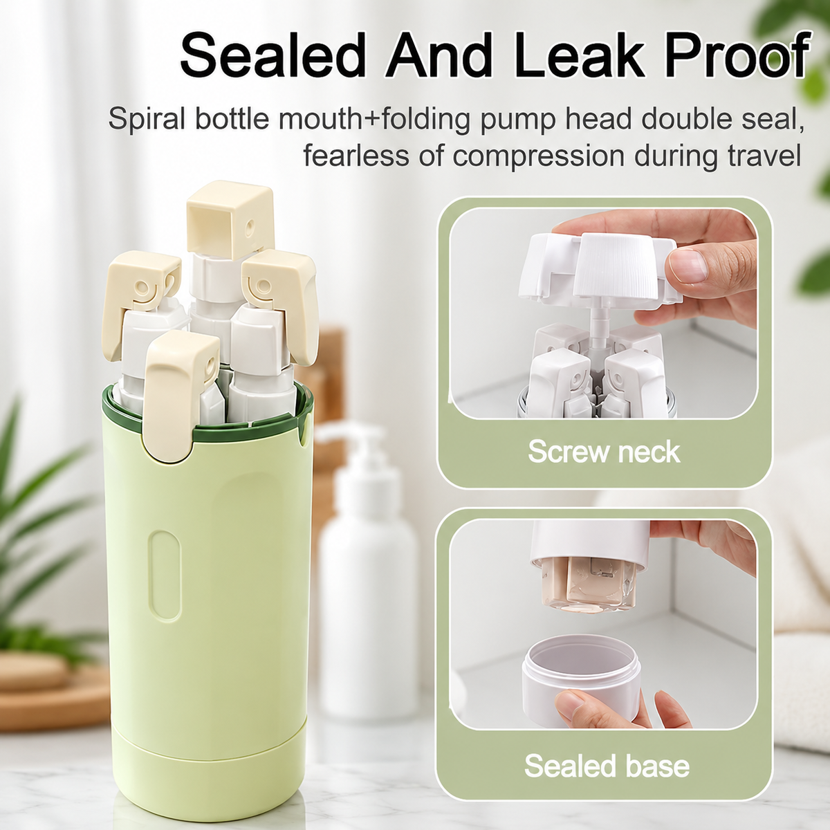 4 in 1 Travel Dispenser Bottle with Scale and Label