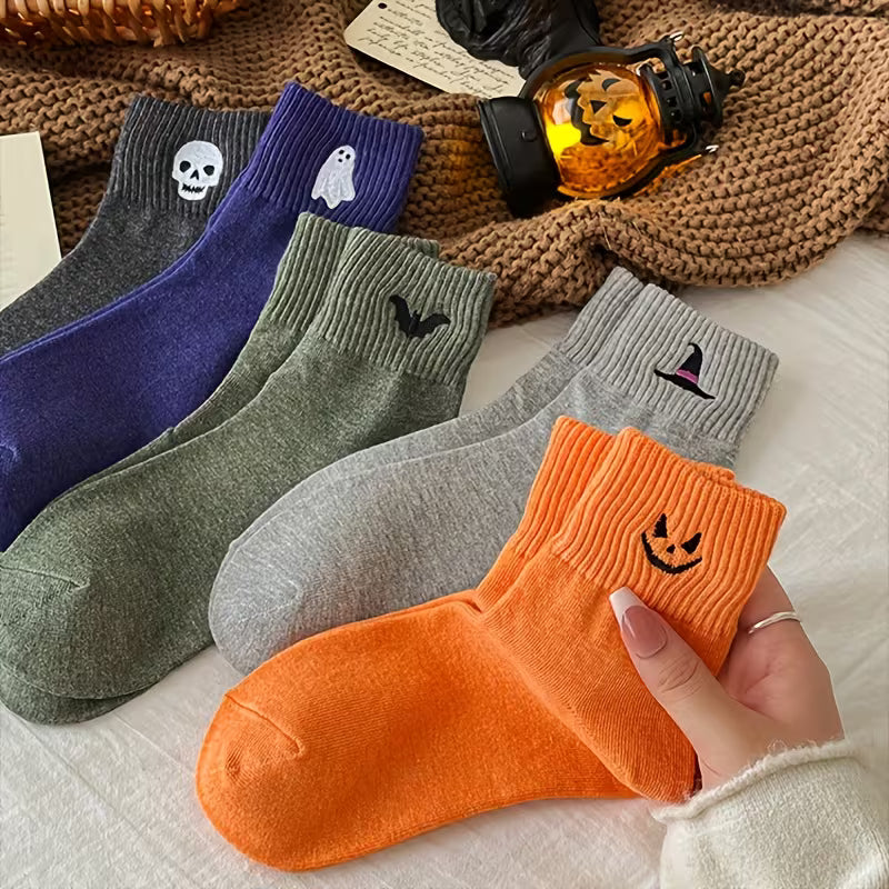 🎃Buy 1 Get 1 Free-Funny Pumpkin Ghost Cartoon Mid-Calf Knit Socks