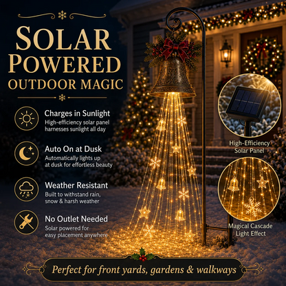 Christmas Bell Cascade Solar Yard Light