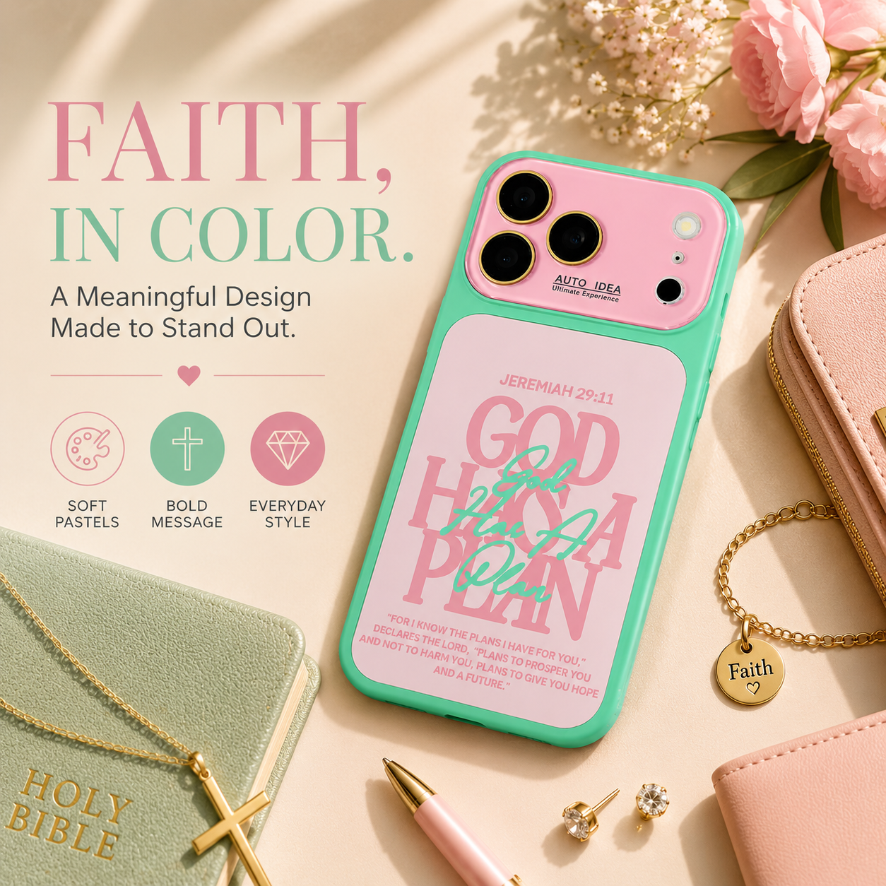 Jeremiah 29:11 God Has a Plan Christian Bible Verse Color Block Phone Case