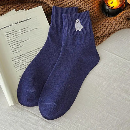 🎃Buy 1 Get 1 Free-Funny Pumpkin Ghost Cartoon Mid-Calf Knit Socks