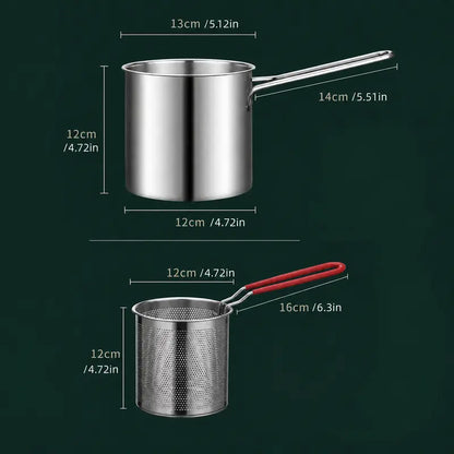 4Pcs Stainless Steel Deep Fryer Set