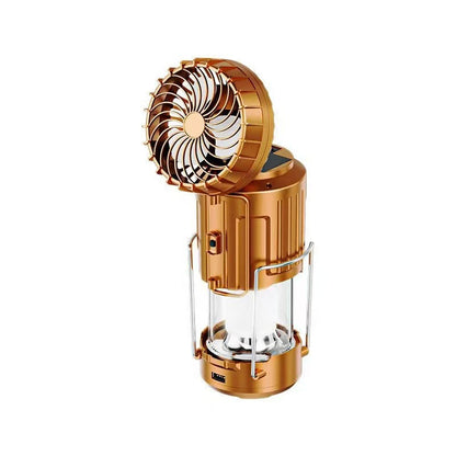 Solar Camping Lantern Fan Rechargeable LED Light Power Bank