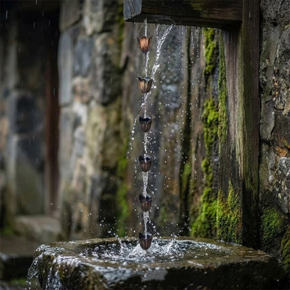 Decorative Metal Rain Chain – Garden Downspout Water Guide (4 Styles)