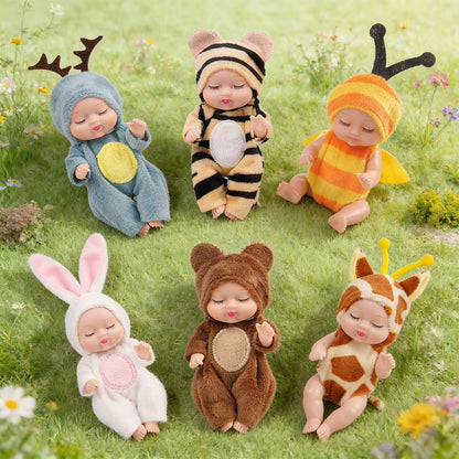 6 Piece Fairy Princess Doll Set-4.3 Inch Lifelike Newborn Baby Dolls