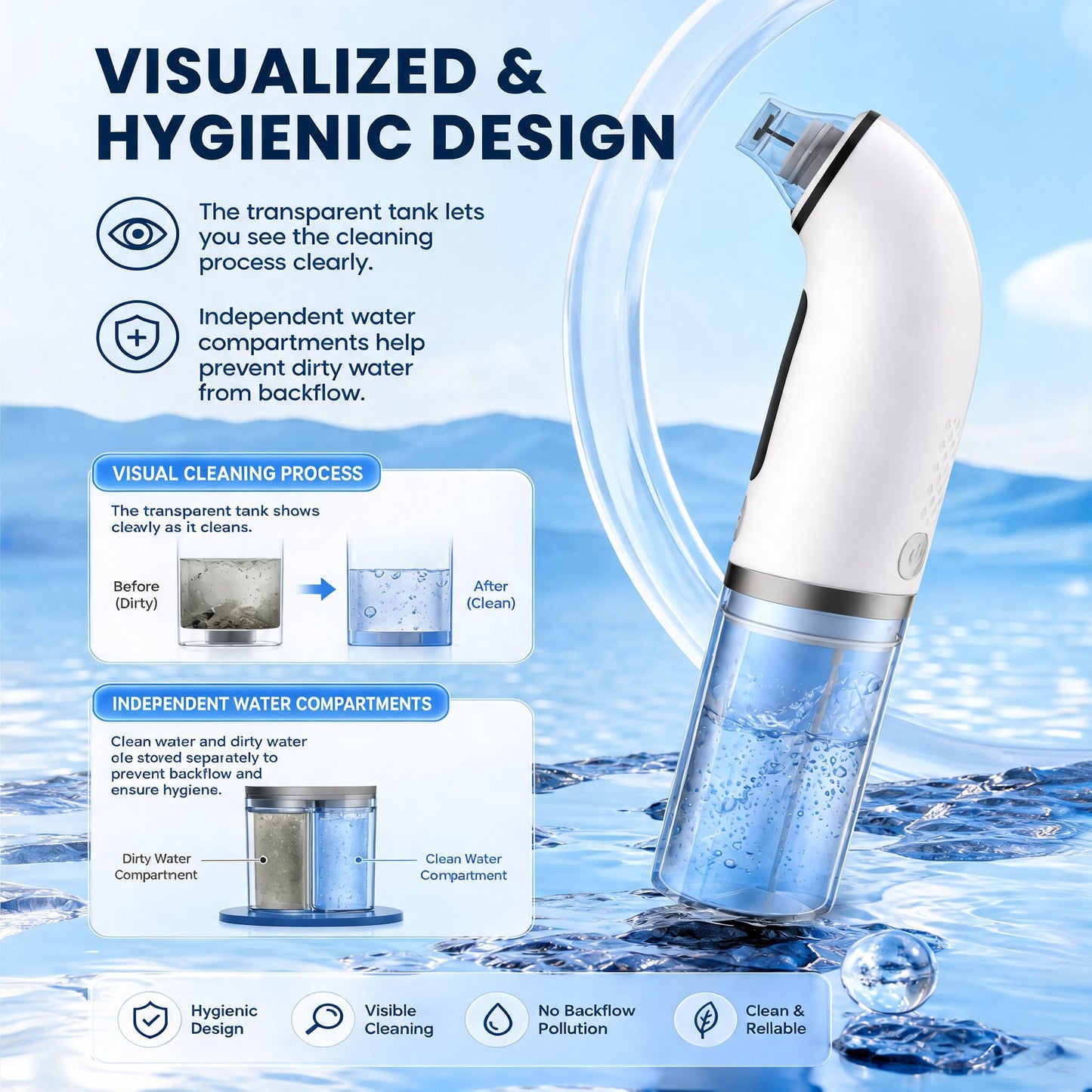 Blackhead Remover Pore Vacuum with 4 Suction Modes & 6 Tips