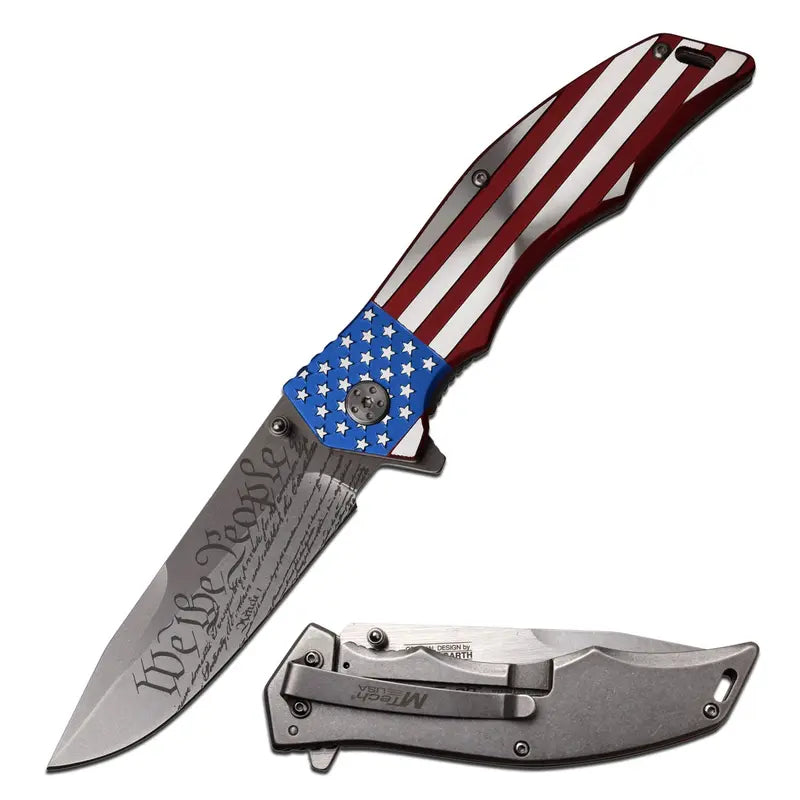 XA849CL Flag Assisted Opening Drop Point Linerlock Folding Pocket Tool