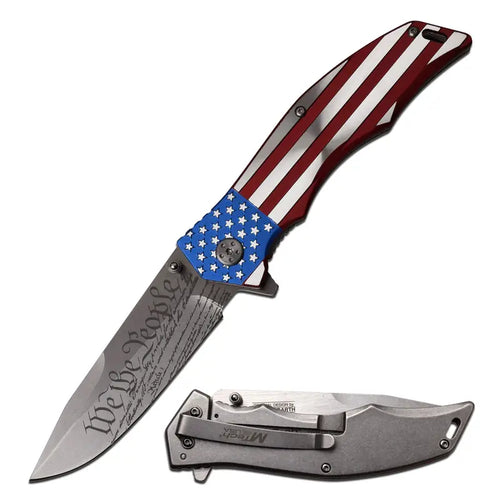 XA849CL Flag Assisted Opening Drop Point Linerlock Folding Pocket Tool