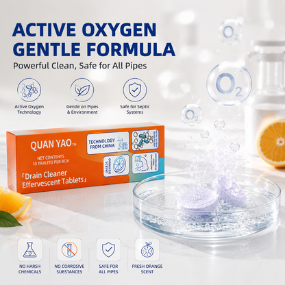 Drain Cleaner Effervescent Tablets for Fresh & Clear Pipes