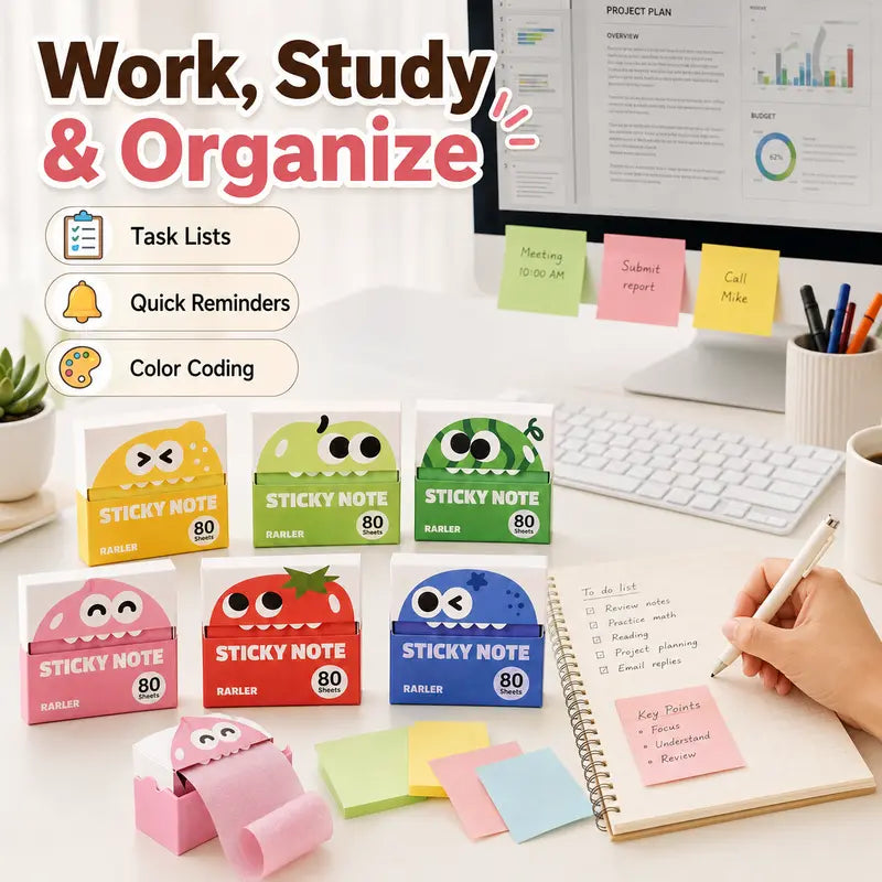 6-Pack Transparent Pull-Out Sticky Notes