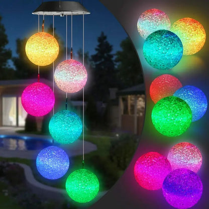 Solar Color-Changing Hummingbird Wind Chime – Waterproof LED Garden Décor