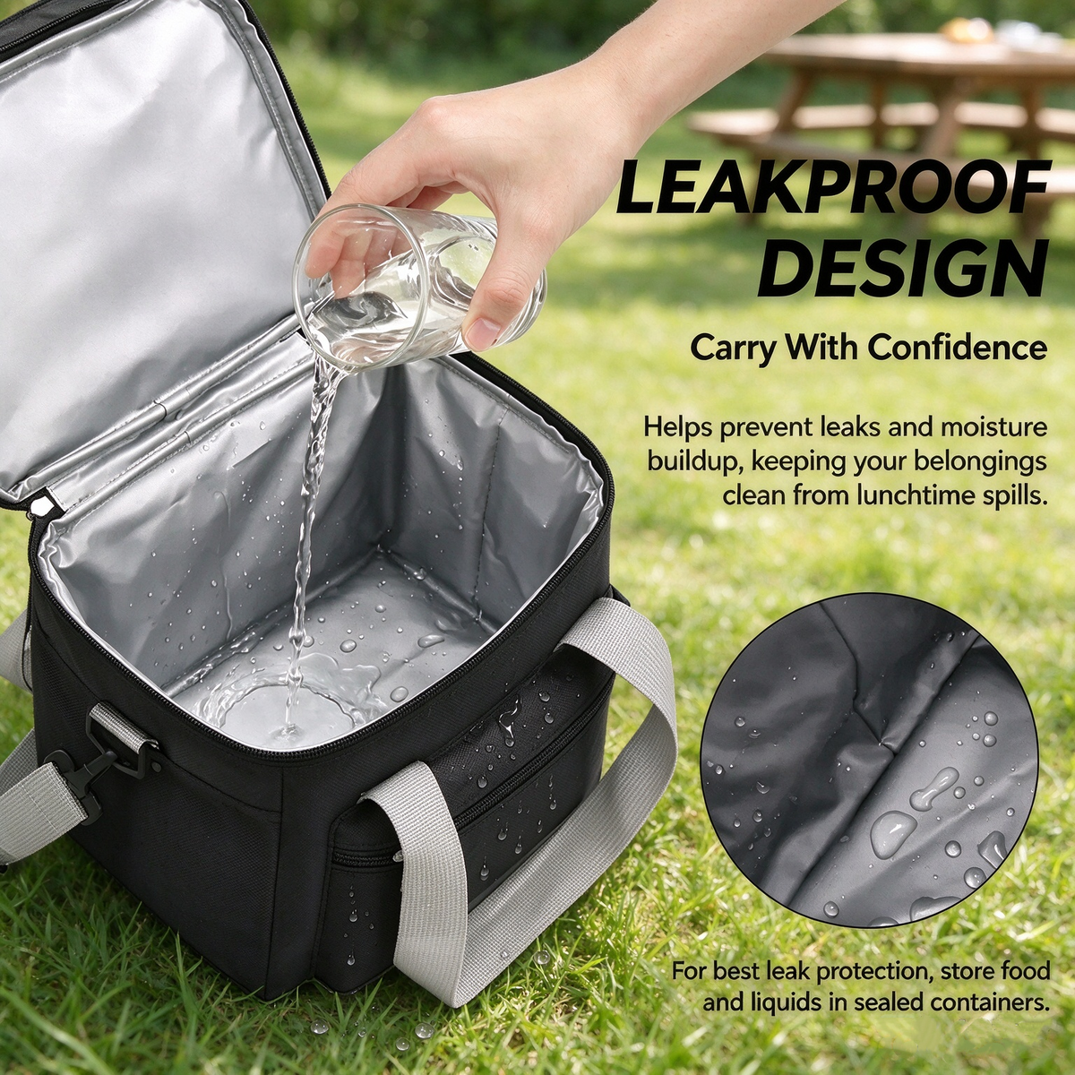 Insulated Lunch Cooler Bag with Leakproof Double-Decker Design